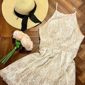 Lace A-Line Sleeveless Dress - Perfect for Bridal Showers or Rehearsal Dinner